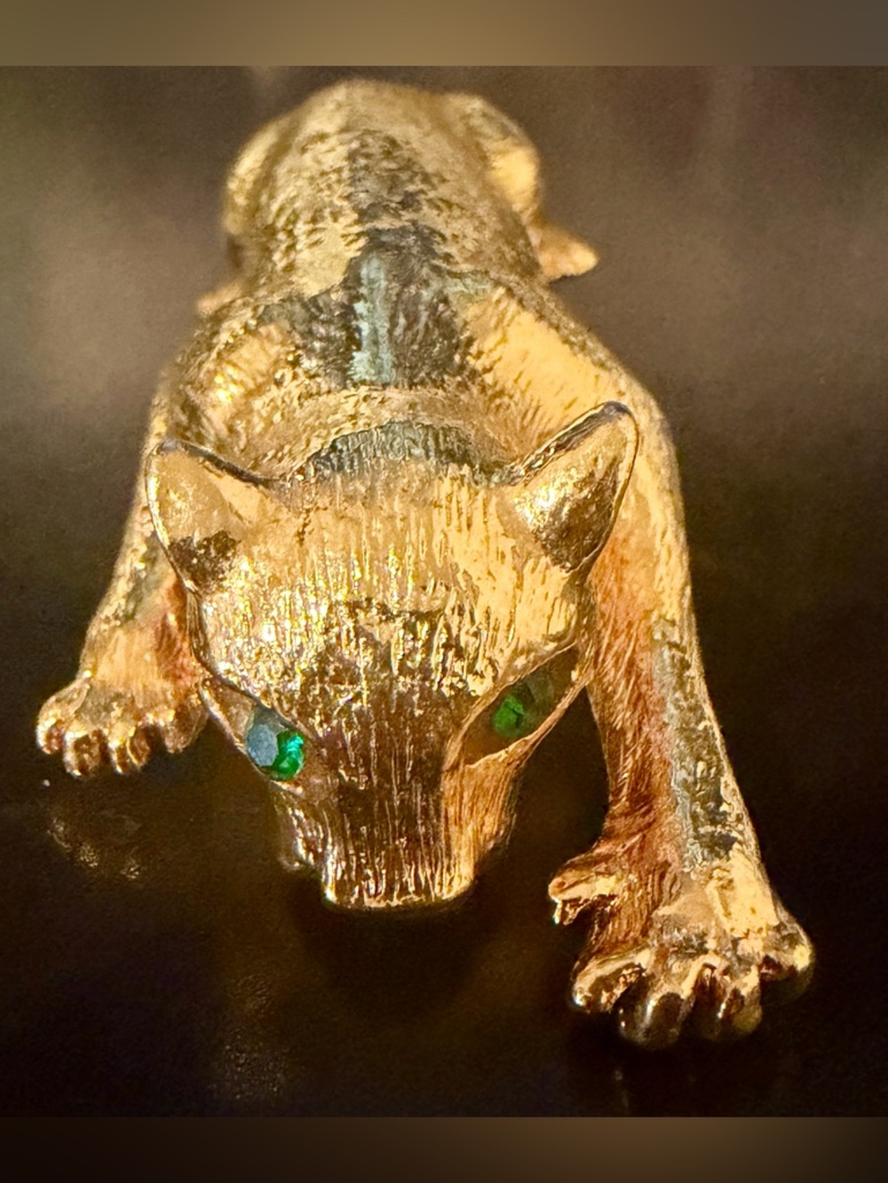 Gorgeous Vintage Cat Leopard Panther Articulated Shoulder Brooch Pin